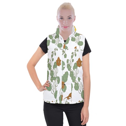 Nasturtium Flowers Plant Leaves Women s Button Up Vest from ArtsNow.com