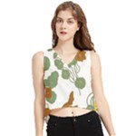 Nasturtium Flowers Plant Leaves V-Neck Cropped Tank Top