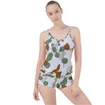 Nasturtium Flowers Plant Leaves Boyleg Tankini Set 