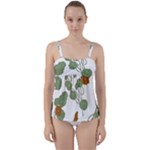 Nasturtium Flowers Plant Leaves Twist Front Tankini Set