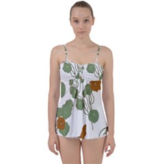 Nasturtium Flowers Plant Leaves Babydoll Tankini Top from ArtsNow.com