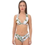 Nasturtium Flowers Plant Leaves Double Strap Halter Bikini Set