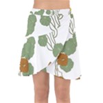 Nasturtium Flowers Plant Leaves Wrap Front Skirt