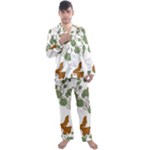 Nasturtium Flowers Plant Leaves Men s Long Sleeve Satin Pajamas Set