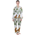 Nasturtium Flowers Plant Leaves Women s Long Sleeve Satin Pajamas Set	