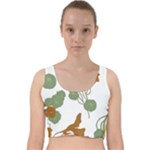 Nasturtium Flowers Plant Leaves Velvet Racer Back Crop Top