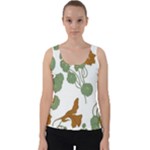 Nasturtium Flowers Plant Leaves Velvet Tank Top