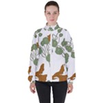 Nasturtium Flowers Plant Leaves Women s High Neck Windbreaker