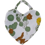 Nasturtium Flowers Plant Leaves Giant Heart Shaped Tote