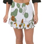 Nasturtium Flowers Plant Leaves Fishtail Mini Chiffon Skirt