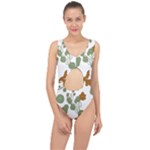 Nasturtium Flowers Plant Leaves Center Cut Out Swimsuit