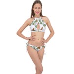 Nasturtium Flowers Plant Leaves Cross Front Halter Bikini Set