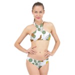 Nasturtium Flowers Plant Leaves High Neck Bikini Set