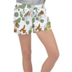 Nasturtium Flowers Plant Leaves Women s Velour Lounge Shorts