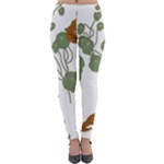 Nasturtium Flowers Plant Leaves Lightweight Velour Leggings