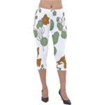 Nasturtium Flowers Plant Leaves Lightweight Velour Capri Leggings 