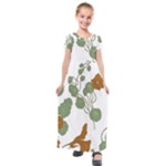 Nasturtium Flowers Plant Leaves Kids  Short Sleeve Maxi Dress