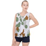 Nasturtium Flowers Plant Leaves Bubble Hem Chiffon Tank Top