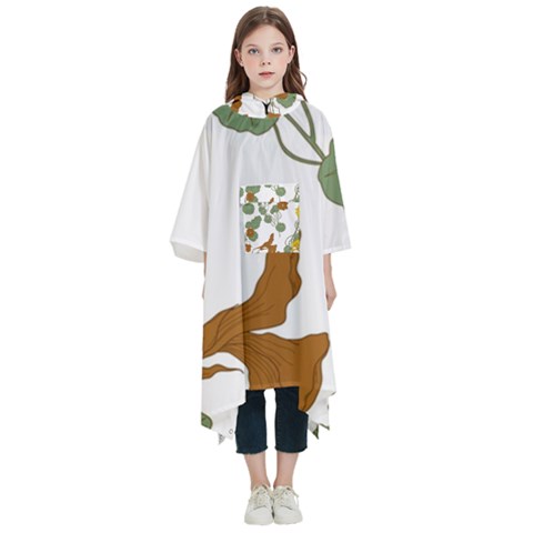 Nasturtium Flowers Plant Leaves Kids  Hooded Rain Ponchos from ArtsNow.com