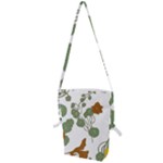 Nasturtium Flowers Plant Leaves Folding Shoulder Bag