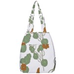 Nasturtium Flowers Plant Leaves Center Zip Backpack