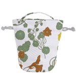 Nasturtium Flowers Plant Leaves Drawstring Bucket Bag