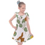 Nasturtium Flowers Plant Leaves Kids  Tie Up Tunic Dress