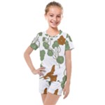 Nasturtium Flowers Plant Leaves Kids  Mesh T-Shirt and Shorts Set