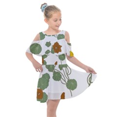 Kids  Shoulder Cutout Chiffon Dress 