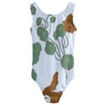 Nasturtium Flowers Plant Leaves Kids  Cut-Out Back One Piece Swimsuit