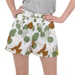 Nasturtium Flowers Plant Leaves Women s Ripstop Shorts