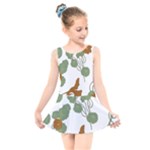 Nasturtium Flowers Plant Leaves Kids  Skater Dress Swimsuit