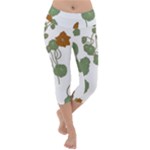 Nasturtium Flowers Plant Leaves Lightweight Velour Capri Yoga Leggings