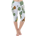 Nasturtium Flowers Plant Leaves Lightweight Velour Cropped Yoga Leggings