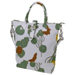 Nasturtium Flowers Plant Leaves Buckle Top Tote Bag