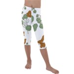 Nasturtium Flowers Plant Leaves Kids  Lightweight Velour Capri Leggings 