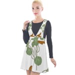 Nasturtium Flowers Plant Leaves Plunge Pinafore Velour Dress