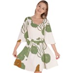 Nasturtium Flowers Plant Leaves Velour Kimono Dress