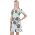 Nasturtium Flowers Plant Leaves Cap Sleeve Velour Dress 