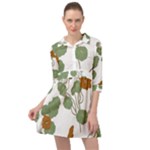 Nasturtium Flowers Plant Leaves Mini Skater Shirt Dress