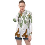 Nasturtium Flowers Plant Leaves Long Sleeve Satin Shirt