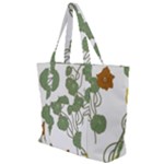 Nasturtium Flowers Plant Leaves Zip Up Canvas Bag