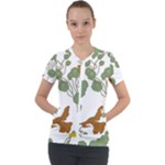 Nasturtium Flowers Plant Leaves Short Sleeve Zip Up Jacket