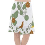 Nasturtium Flowers Plant Leaves Fishtail Chiffon Skirt