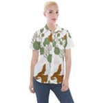 Nasturtium Flowers Plant Leaves Women s Short Sleeve Pocket Shirt