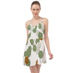 Nasturtium Flowers Plant Leaves Summer Time Chiffon Dress