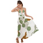 Nasturtium Flowers Plant Leaves Backless Maxi Beach Dress