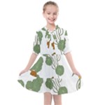 Nasturtium Flowers Plant Leaves Kids  All Frills Chiffon Dress