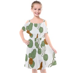 Kids  Cut Out Shoulders Chiffon Dress 