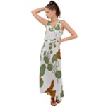 Nasturtium Flowers Plant Leaves V-Neck Chiffon Maxi Dress